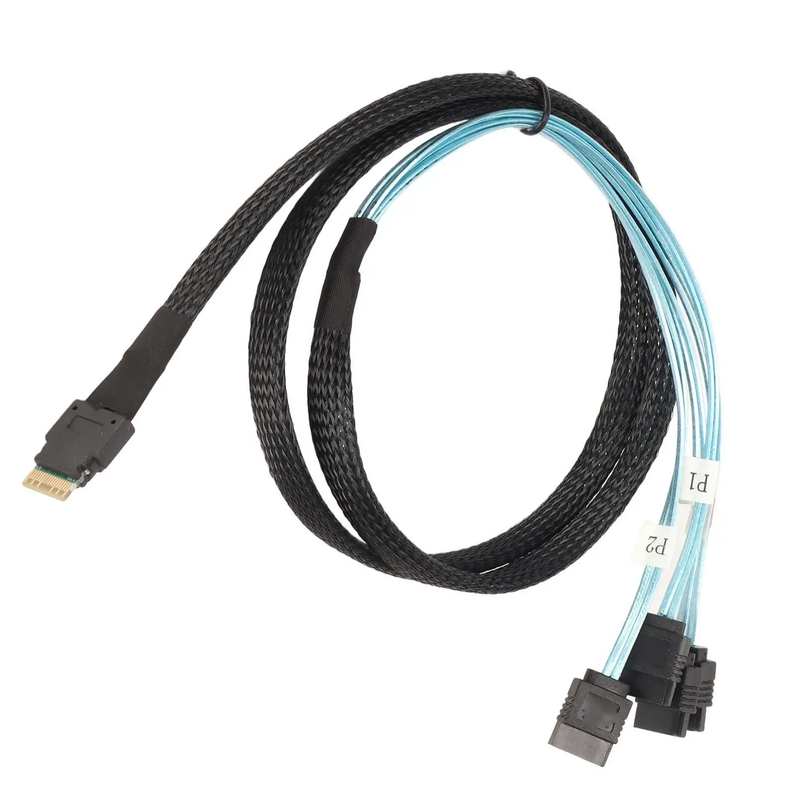 Cable SAS SFF-8654-4 de 12 Gb - Matriz SATA de 7 pines para transmisión rápida - Mini accesorio de computadora de PVC