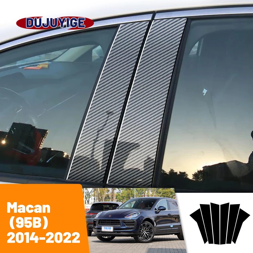 Per Porsche Macan 95B 2014-2022 2015 2016 2017 2018 2019 Finestra In Fibra di Carbonio Porta Colonna Affare BC Pilastro Post Copertura Trim adesivo