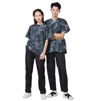 Dog Grooming Work Clothes Pet Shop Uniforms Pet Groomer Smock Camouflage Short Sleeve Top Waterproof Apron Anti Hair Pants 5
