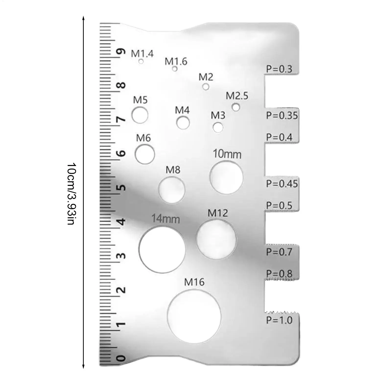 410 ステンレス鋼ねじゲージねじ測定定規多機能読みやすいねじゲージ定規家庭用産業修理用