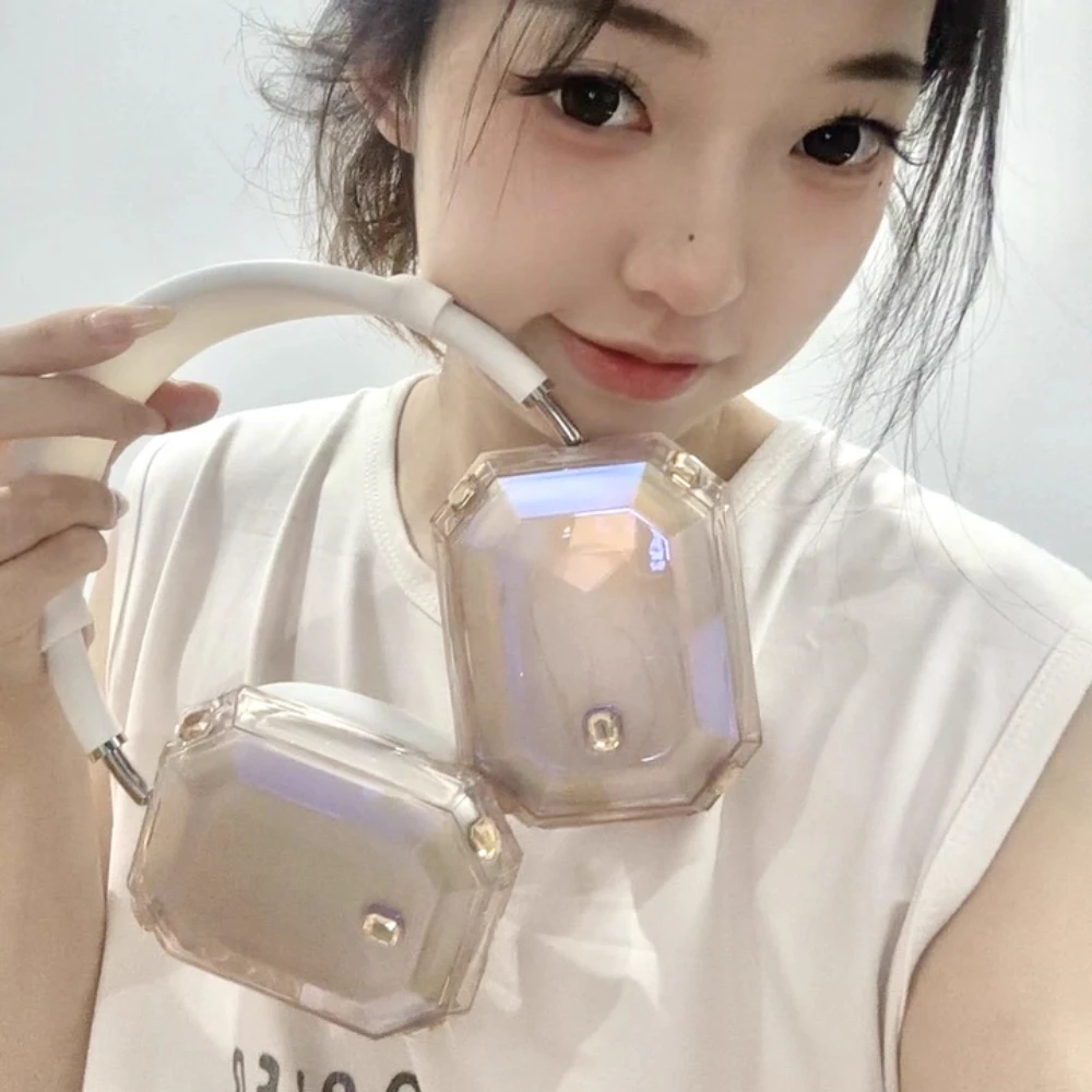 AirPods Max 케이스 Y2K 골드 다이아몬드가 박힌 헤드폰 케이스 Airpods Max 복제 헤드셋 커버 액세서리 용 장식 케이스