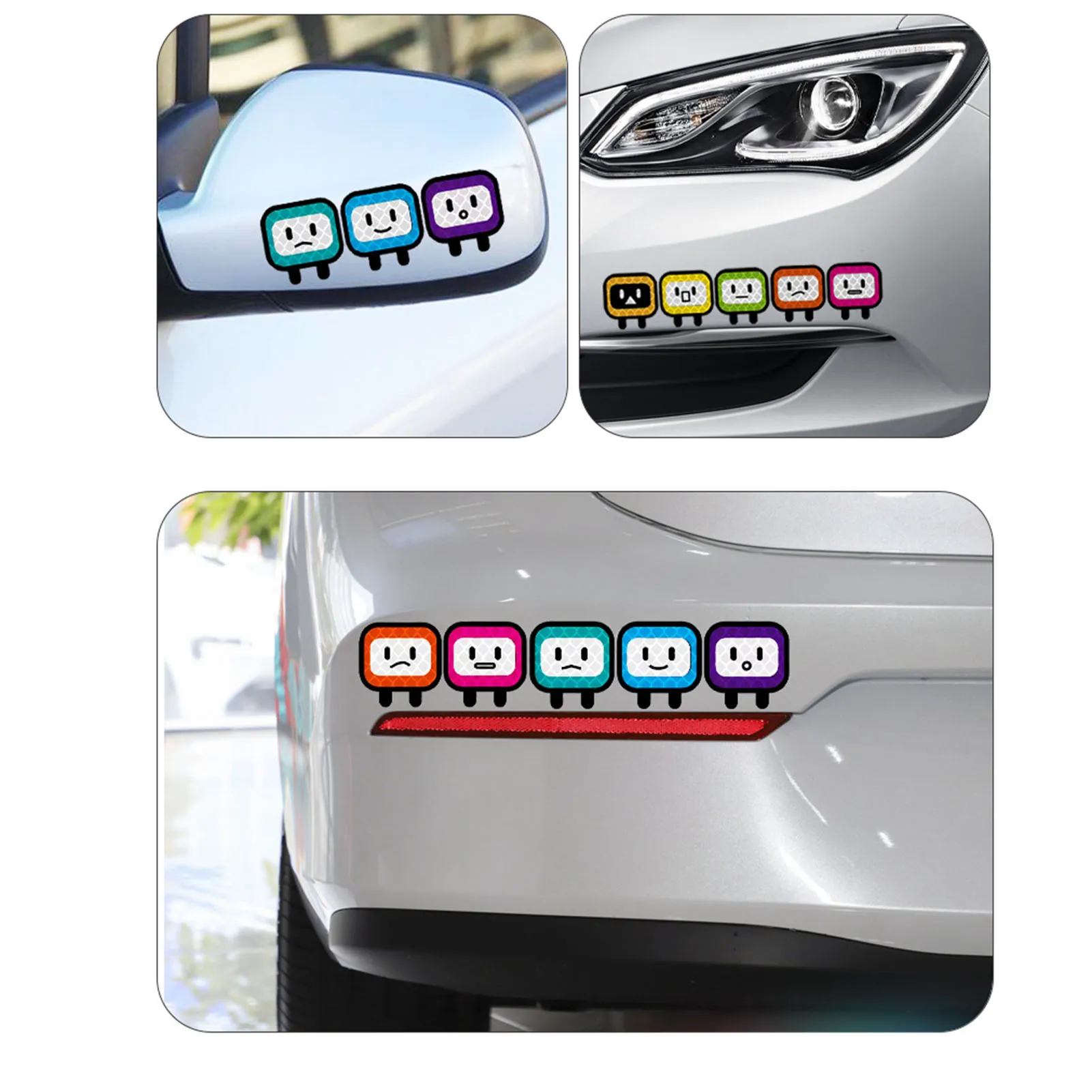 Cartoon Car Reflective Stickers Anti-Collision Anti-Scratch Protection Sticker for Car Decorative Accessories