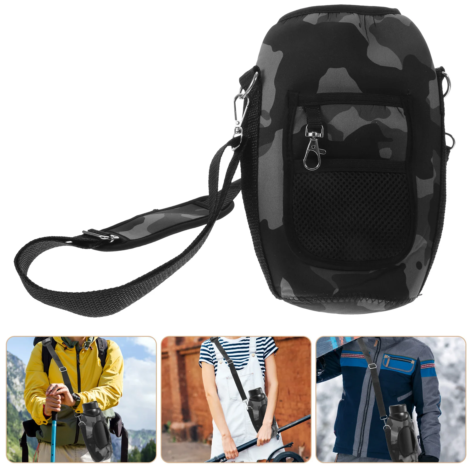 

Insulated Cover Portable Cloth Carrier Bag Reusable Lightweight Shoulder Strap Sling Outdoor Camping Easy Carry Water Bottle