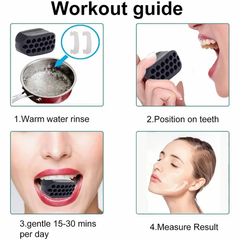 Jaw Exerciser Ginásio Facial Fitness Bola, JawLine Muscle Training, Duplo Chin Redutor, Pescoço e rosto emagrecimento, Boca Jawliner