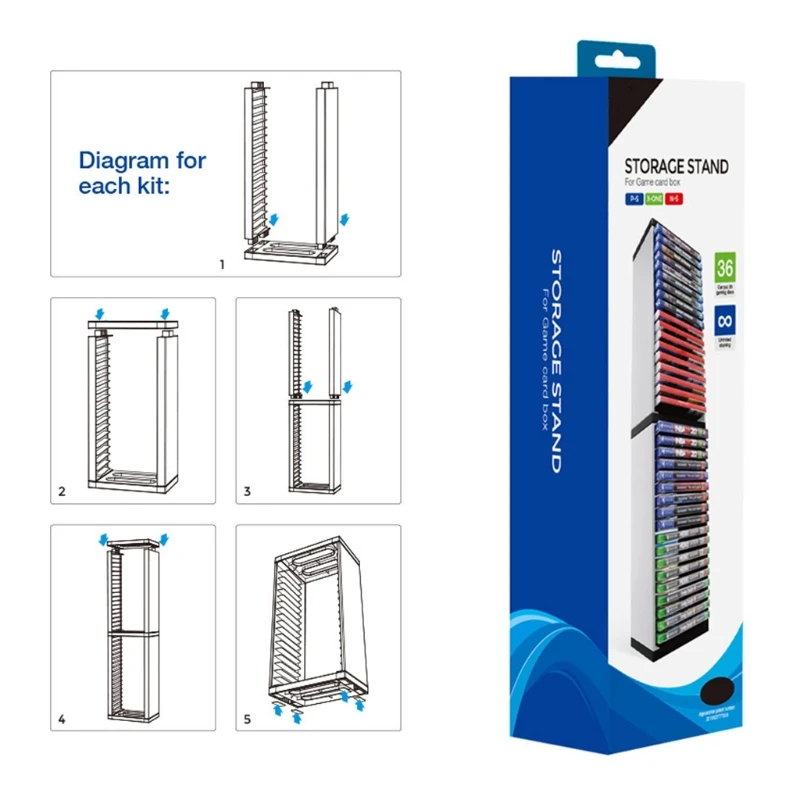 For PS5 Game Box Bracket Holder 36 Game Disc Storage Tower Shelf Rack For PS4 for One Game Console Stand Accesso