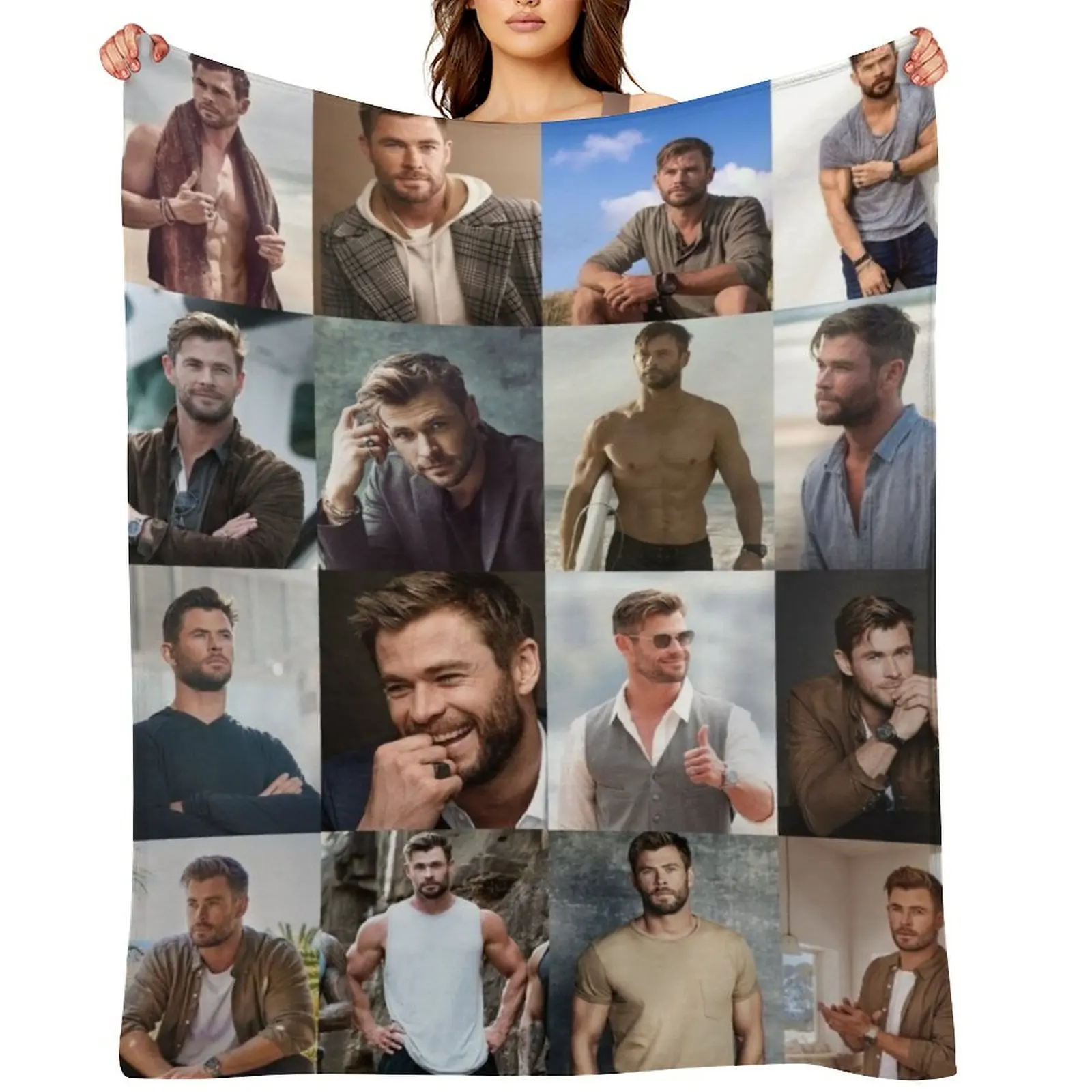 

Chris Hemsworth Throw Blanket Tourist Kid'S Cute Plaid Hair Blankets