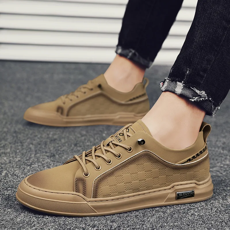 Buty męskie 2023 wiosna Low Top buty ocieplane brytyjska moda uniwersalne buty mody lekki Retro jeden krok pedał