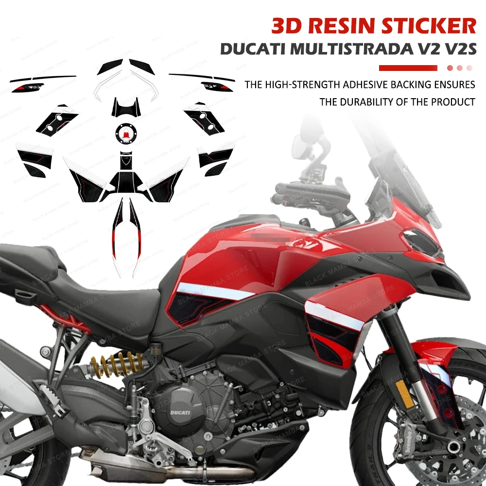 New Multistrada V2 V2s Motorcycle Accessories 3D Epoxy Resin Tank Pad Protection Sticker for Ducati Multistrada V2 V2s 2025