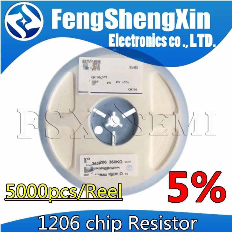 

5000pcs/lot 5% chip 1206 SMD resistor 0R ~ 10M 1/4W 0 1 10 100 150 220 330 ohm 1K 2.2K 10K 100K 0R 1R 10R 100R 150R 220R 330R