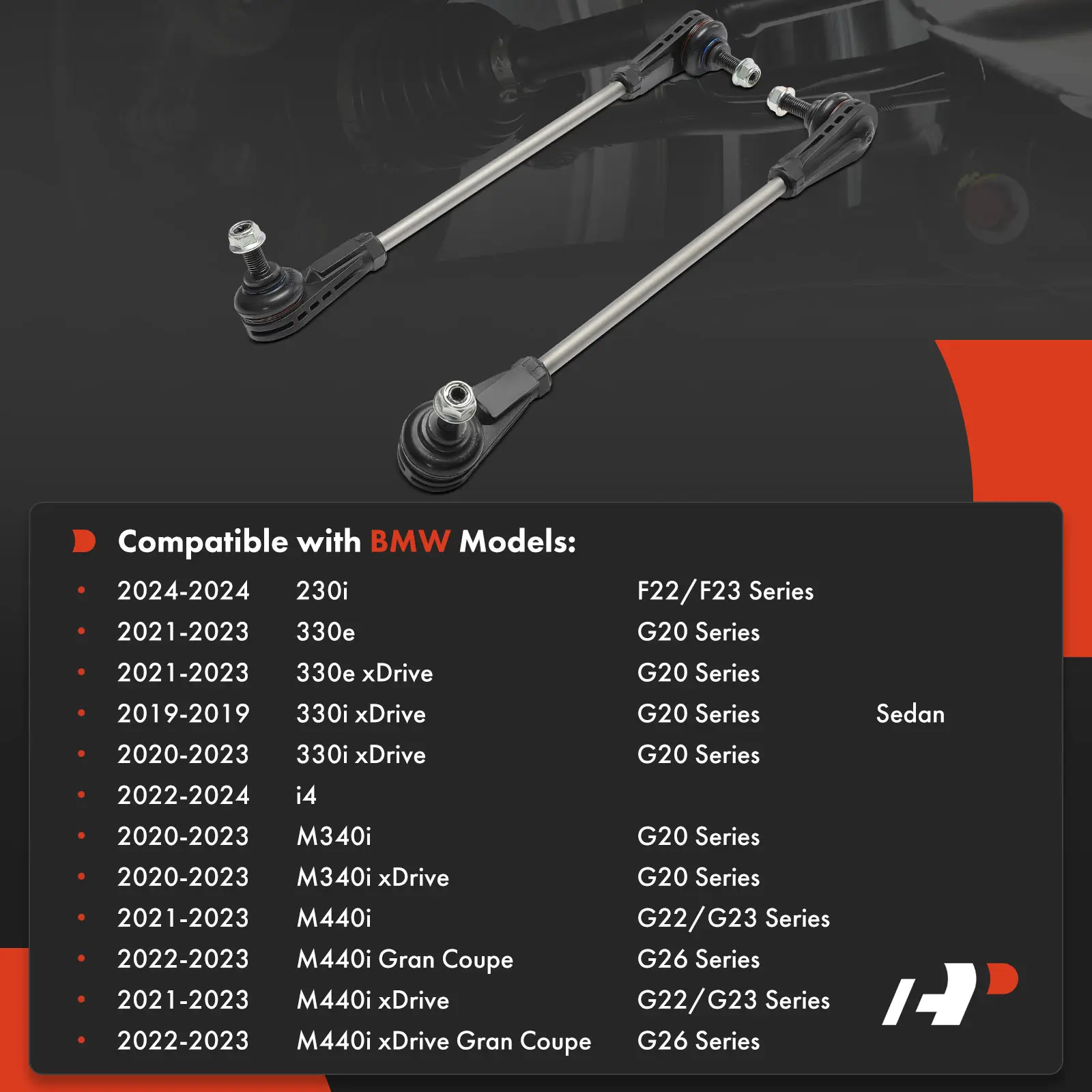 A-Premium 2x Front Left & Right Sway Bar Link for BMW 330e 330e xDrive M440i 2021-2023 M340i 2020-2023 330i xDrive 2019-2023 i4
