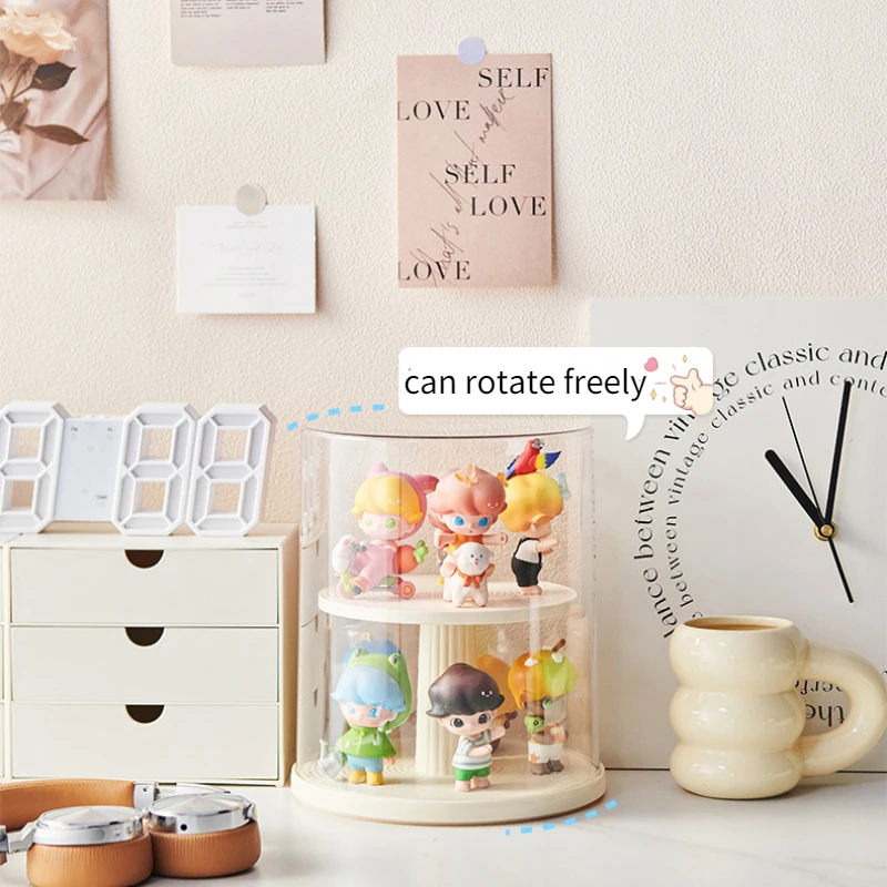 

Rotating Blind Box Storage Rack Stacked Doll Toy Organizer Box Dust Proof Handheld Display Cabinet