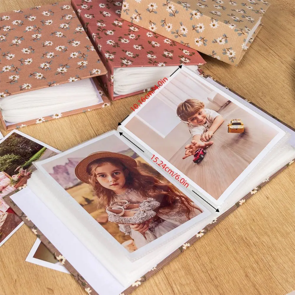 100 Pockets Photo Album Print Pattern Art Cover Slip-in Picture Albums 6inch Pictures Storage Case