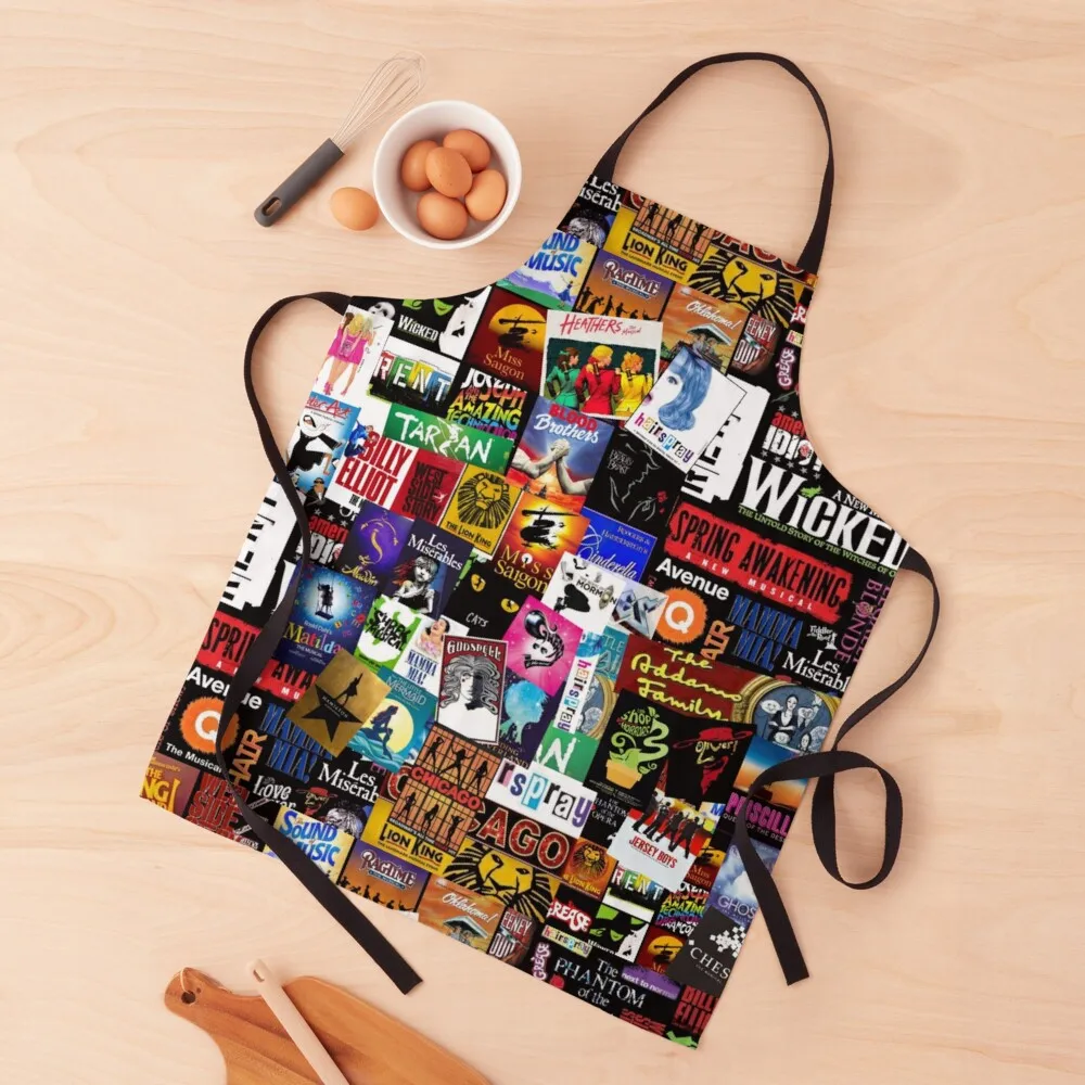 

Musicals Collage II Original Apron for women halloween Kitchen Things And For Home cookings for women Women's Kitchen Apron