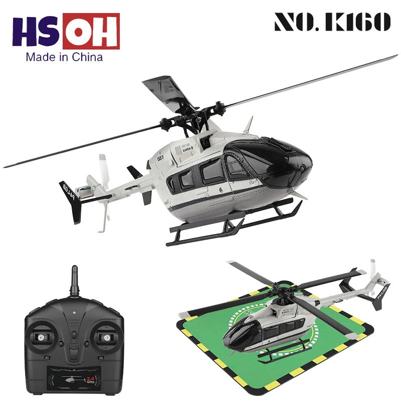 Wltoys K160 Rc Helicopter 2.4G 4 Channel 6-Axis Gyro Brushless Motor Remote Control Airplane EC-145 Simulation Aircraft Toys