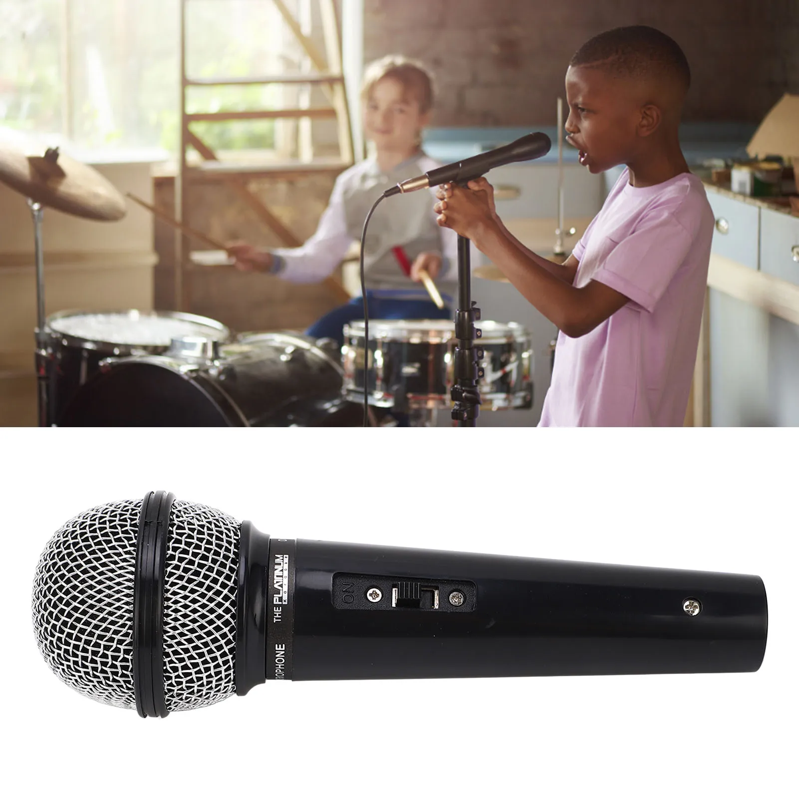 Microphone Prop Easy Carry Compact Smooth Edges Realistic Shape Polished Lightweight Microphone  for Birthday Parties