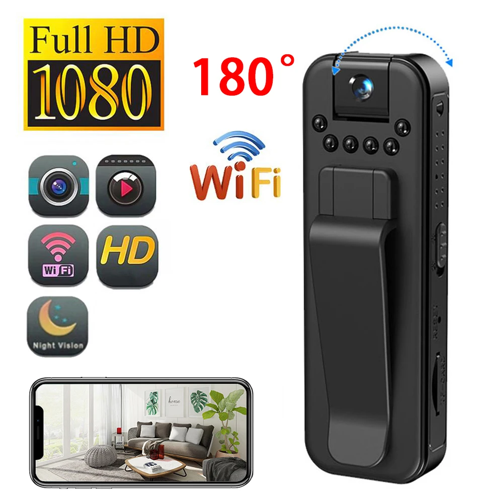 HD 1080P Mini WiFi Camera Portable Digital Video Recorder Infrared Night Vision Motion Camcorder 500W One Click Recording Cam