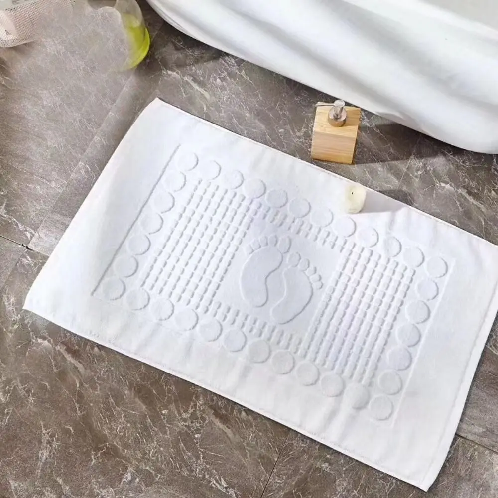 Bath Rug 50*80cm Floor Towel Cotton White Feet Towel Thicken Soft Bathroom Mat Bathtub