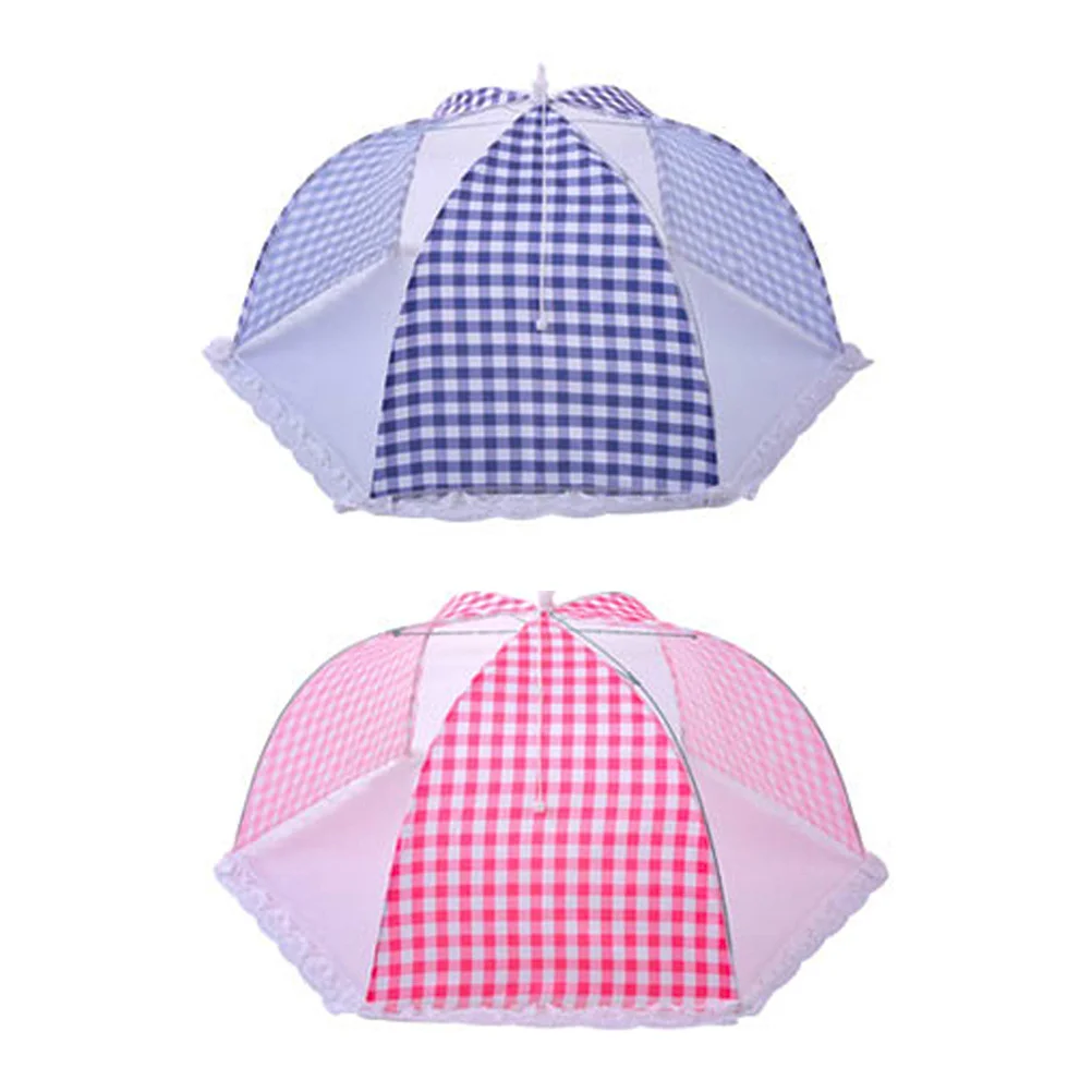 

2Pcs Food Cover Cloth Foldable Reusable Tabletop Food Tent Meal Protective Cover Kitchen Supply Kitchen Supply