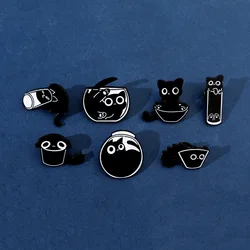 Kitten Brooch Cute Personality Cartoon Funny Metal Badge Accessories. Lapel Pins for Caps Decorative Brooches Backpack Pin Cap