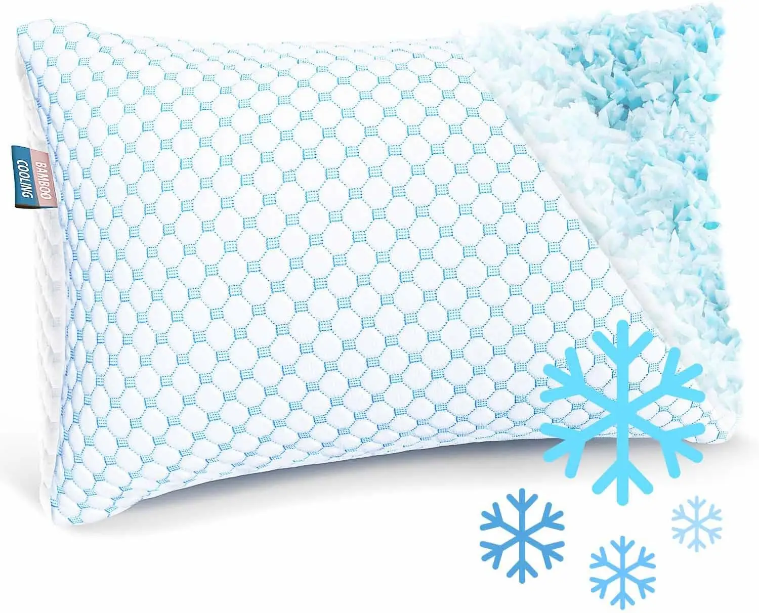 

Cooling Kids Pillow with Adjustable Memory Foam, Gel Support for Hot Sleepers in Side Back Stomach Positions