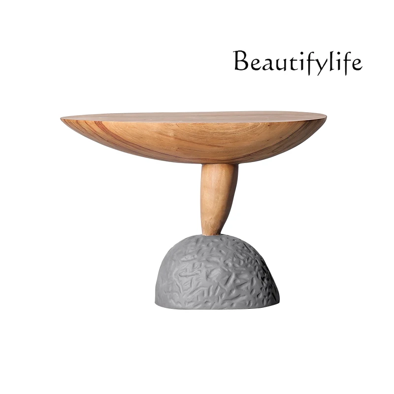 

Medieval creative light luxury side table sofa small coffee table balcony table bedroom bedside solid wood corner