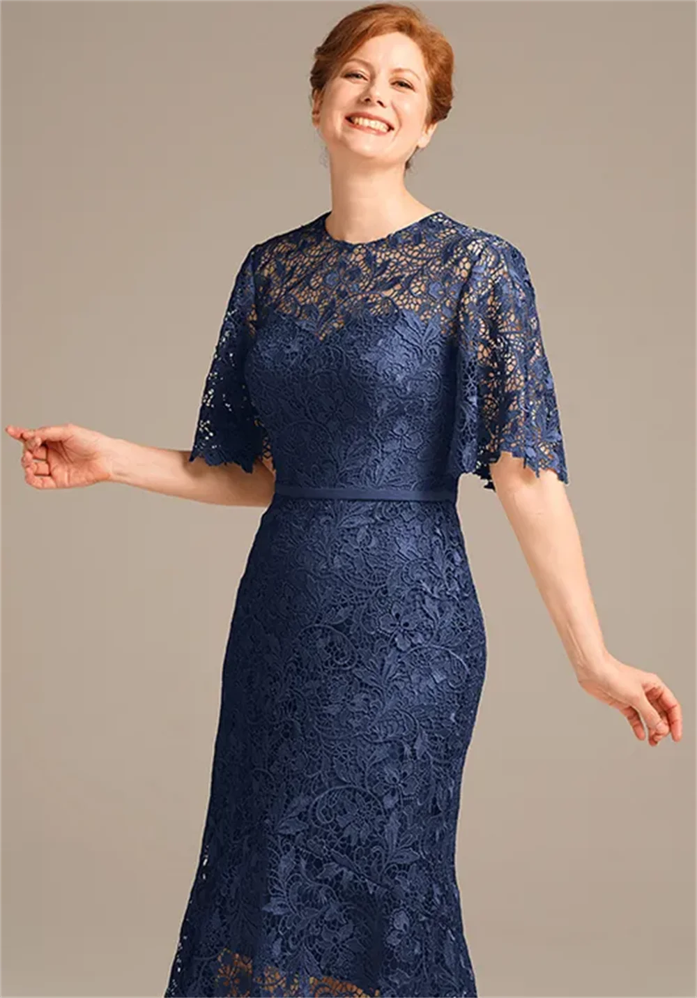 2025 Mother Of The Bride Dress Wedding Elegant Lace Appliques Half Sleeve A-Line Mother Dress Formal Bride Mother Gowns
