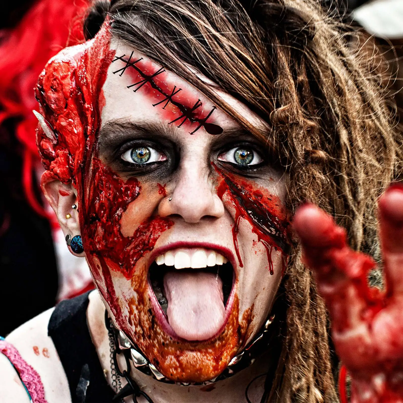 9 أوراق وشم مؤقت للندبات الدموية المخيفة والخدش للرجال والنساء والكبار في الهالوين #5