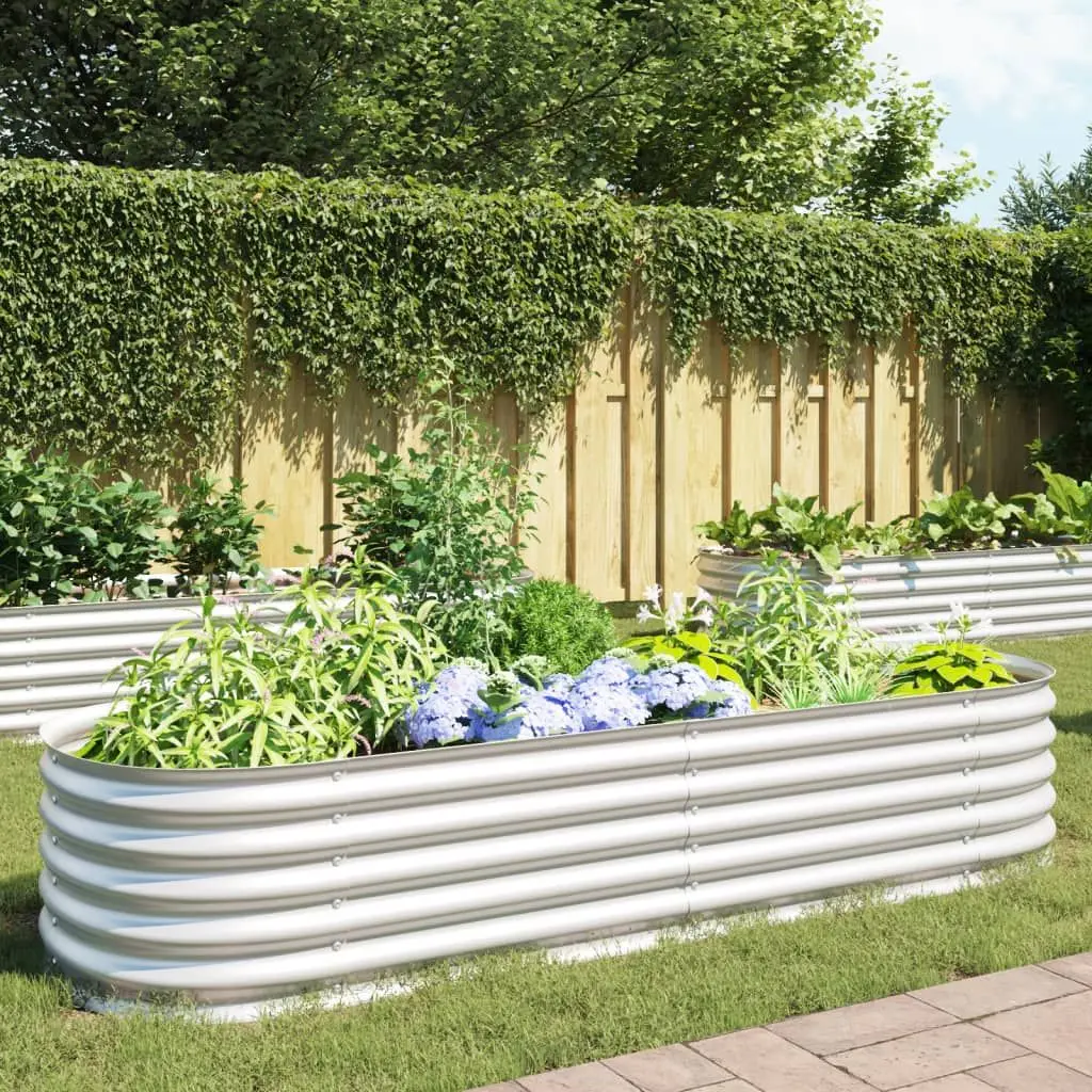 

Garden Raised Bed 94.5"x31.5"x17.3" Galvanized Steel Silver
