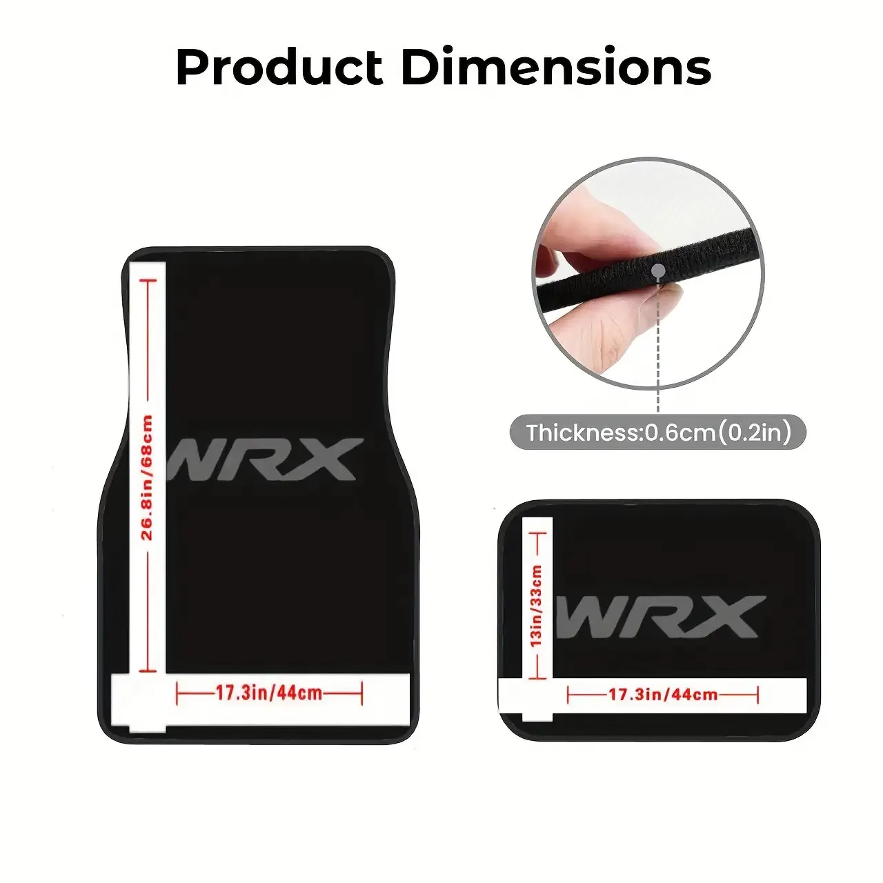 4pcs Set WRX Style Car Floor Mats - Durable Material, Suitable For All Car Models, Black With Logo, Ideal Holiday Gift For Men A