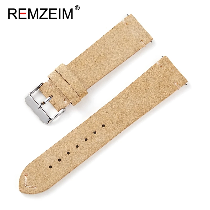 Soft Suede Leather Watch Band 18mm 20mm 22mm Watch Straps Quick Release Bracelets Stainless Steel Buckle Watch Accessories