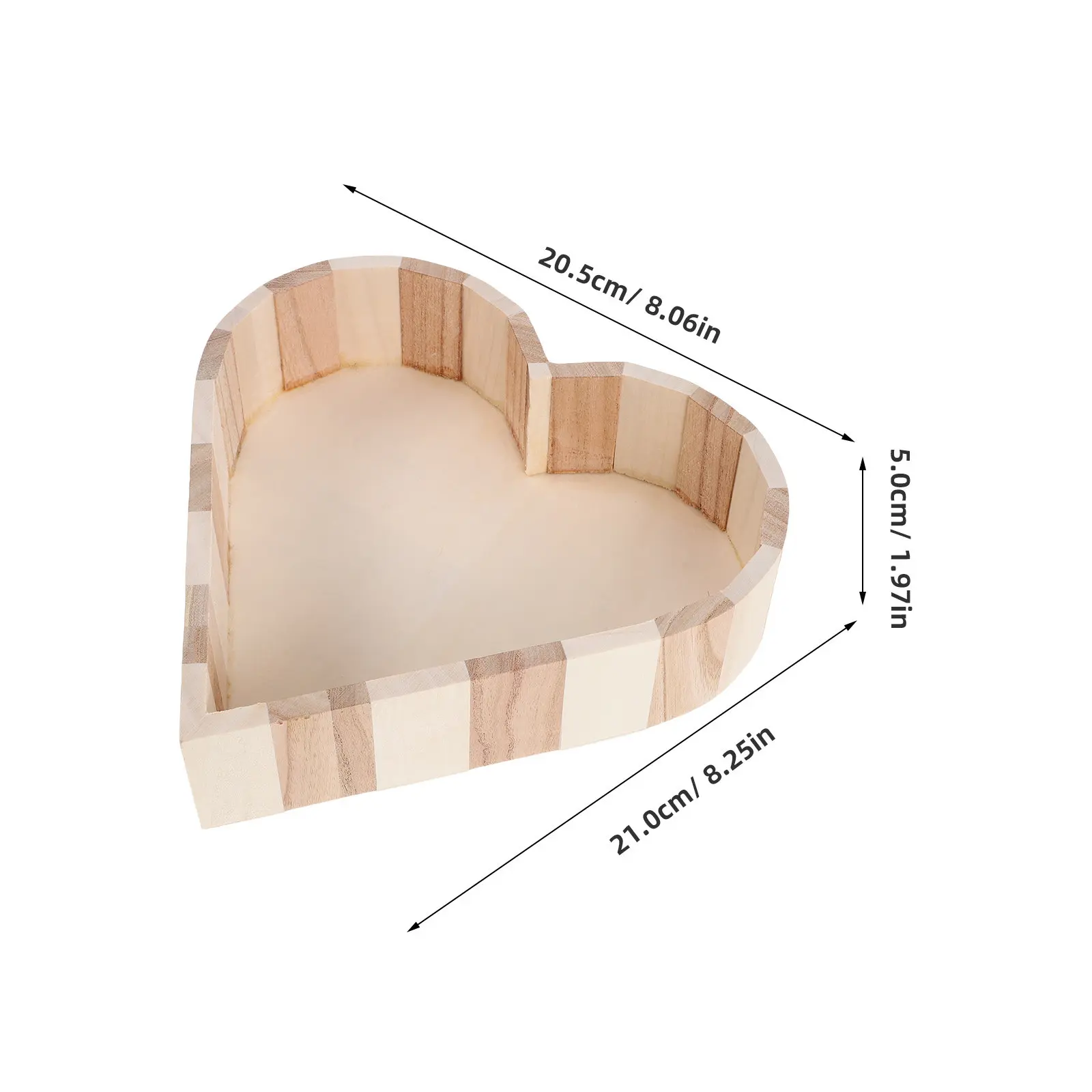 Wood Bathroom Accessories Box Matte Finish Heart Shaped Shower Organizer Portable Storage Bin Dorm Counter Spa Essentials view 3