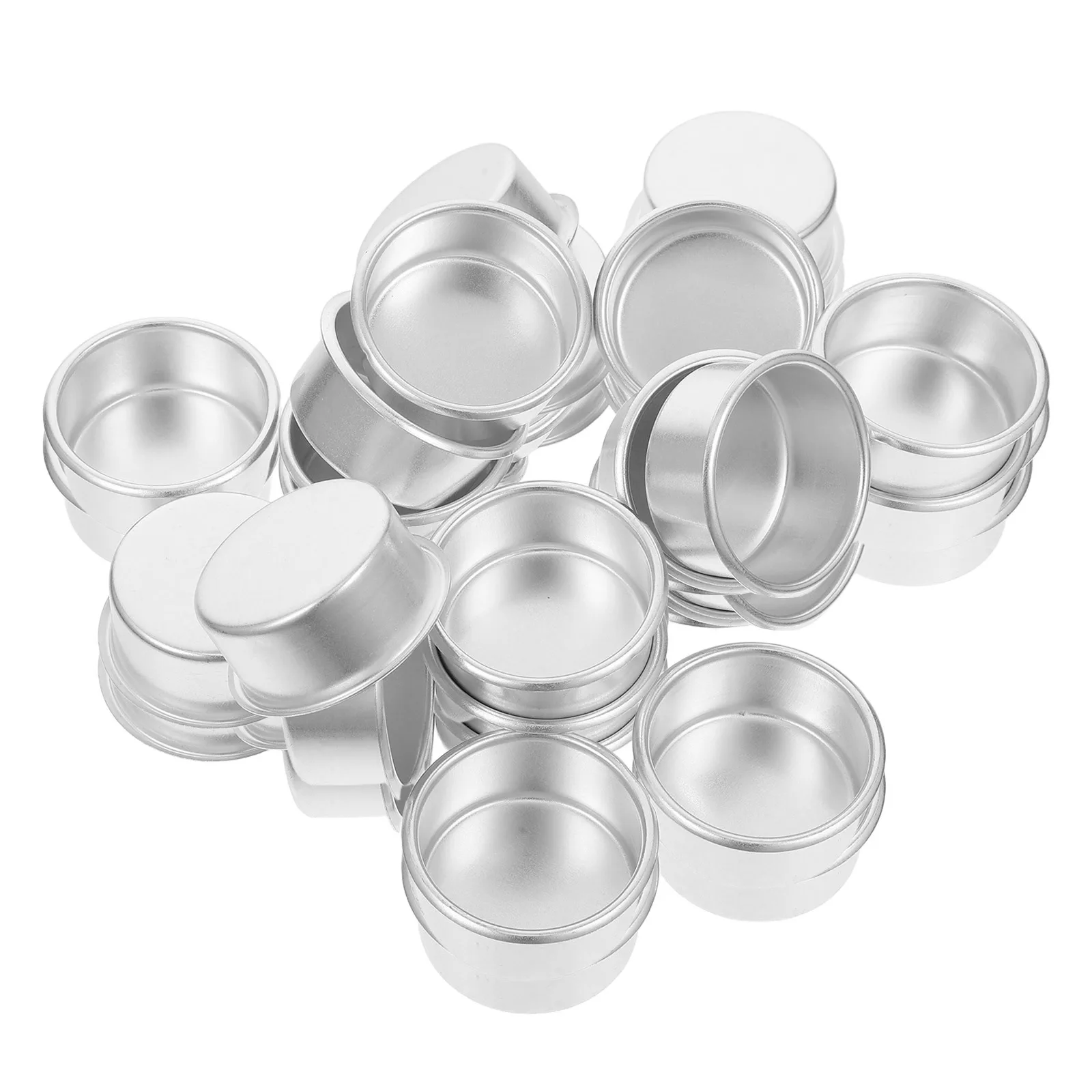 

20pcs Silver Aluminum Cups Tea Light Containers Diy Wax Molds Empty Tins For Christmas Wedding Decor