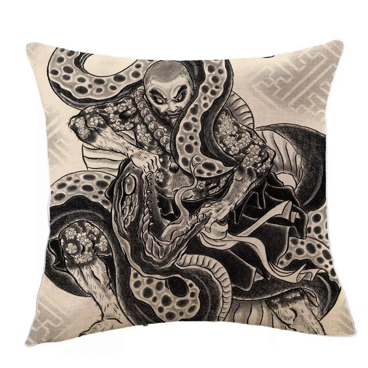 Japanese Style Tattoo Shop Decor Soft Sofa Pillow Cushion Cover - Home Decorative Pillowcase for Living Room Bedroom