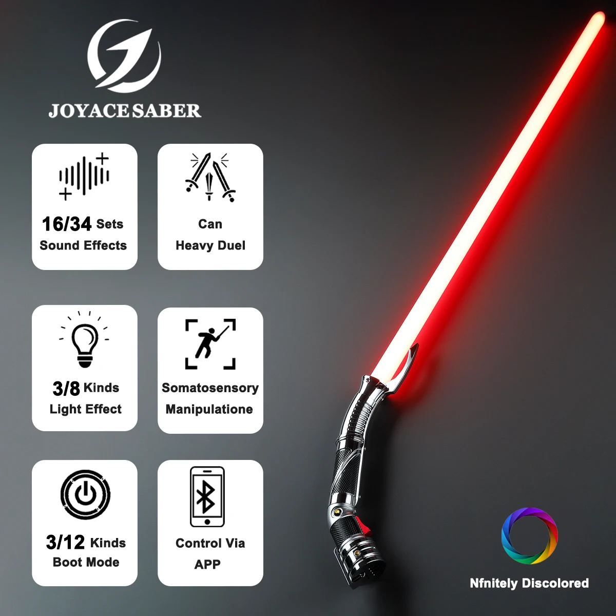 

JoyaceSaber Lightsaber Count Dooku saber Metal Handle Pixel Light Sabers Smooth Swing Heavy Dueling Laser Sword Luminous Toys