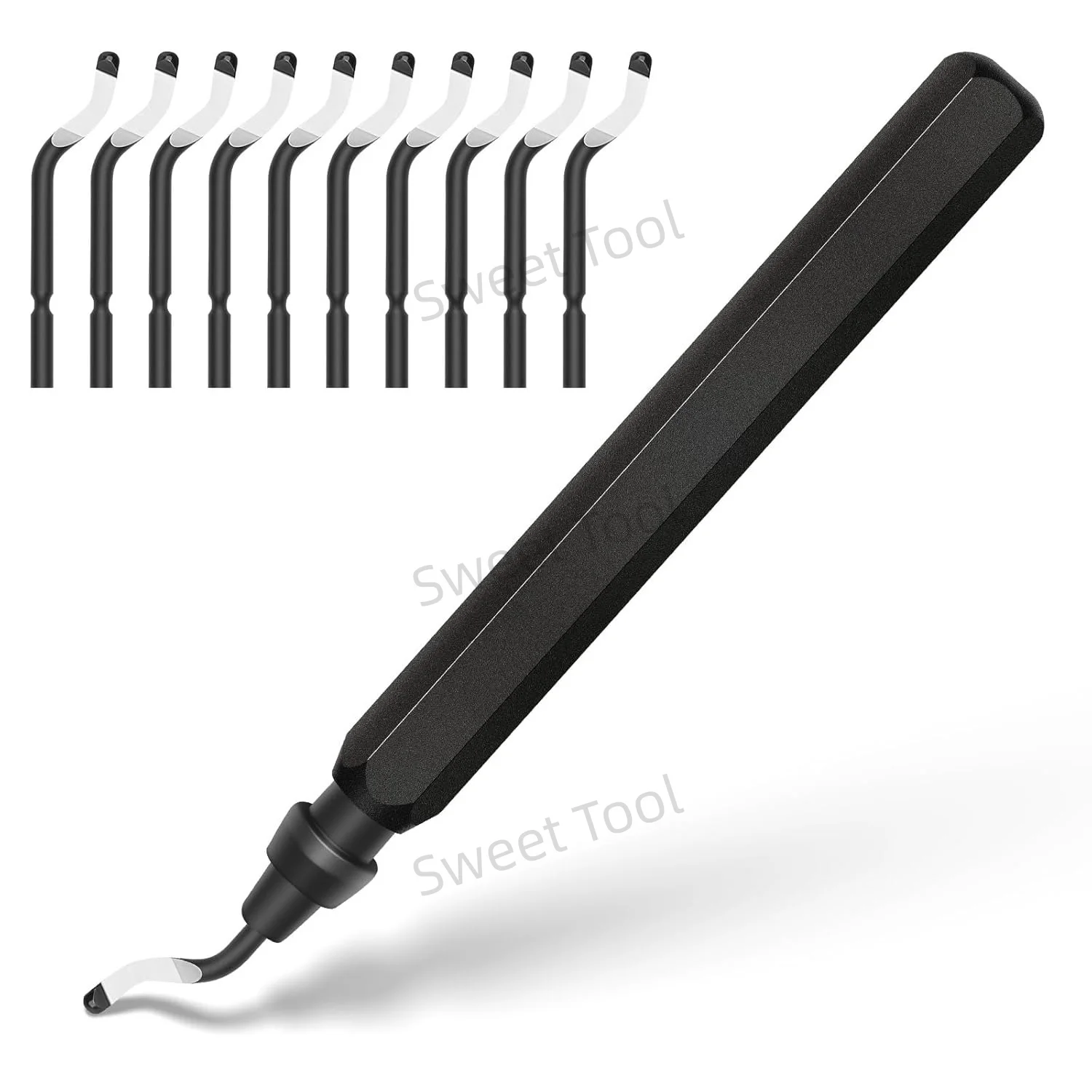 Deburring Tool Metal Handle with 1/10/11 Swivel Blades Burr Removal Reamer Tool for Plastic Metal Copper PVC Resin 3D Printing