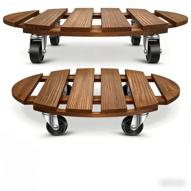 2-teiliges, personalisierbares, rollbares Metall-Blumentopf-Tablett, abschließbarer, mobiler, robuster Pflanzenständer mit Bremse, Garten-Blumenständer-Tablett