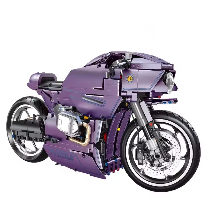 

1:5 1446PCS Latte Motorcycle Construction City Sports Car Building Blocks Bricks DIY Locomotive Toys Adults Children Gifts