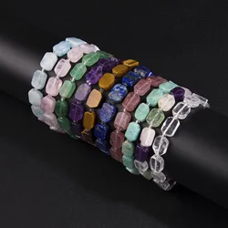 1pc creativity natrual crystal stone gemstone agate section rectangle bracelet Suitable for daily wear by men and women