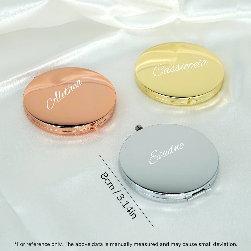 Espelho de maquiagem compacto personalizado com caixa de presente espelho de bolso personalizado favores de casamento lembranças damas de honra presentes de natal