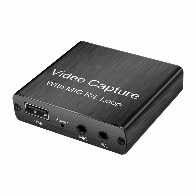 Tarjeta de captura de vídeo USB 2,0 4K, caja de grabación de vídeo HDMI USB 2,0 con bucle de micrófono R/L para juegos de PS4, grabación de DVD, transmisión en vivo