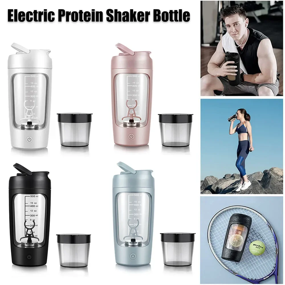 

USB Electric Protein Shaker Bottle Portable 1200mAh Rechargeable Blender Cup Multipurpose 650ml Mixing Cups for Fitness Workout