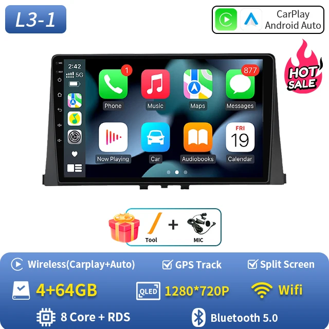 Android 16 Carplay Car Radio Stereo Multimedia Video Player For Citroen Berlingo 2019 Peugeot Partner Rifter 2020 For Opel Combo image 3