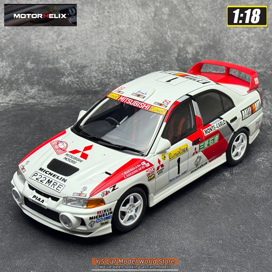Motorhelix MH 1:18 Mitsubishi Lancer Evolution IV GSR, modelauto, statisch model, perfect als verjaardagscadeau.