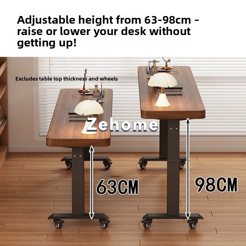 Solid Wood Electric Height Adjustable Desk Wall Leaning Narrow Gap Side Table Overbed Lazy Computer Desk