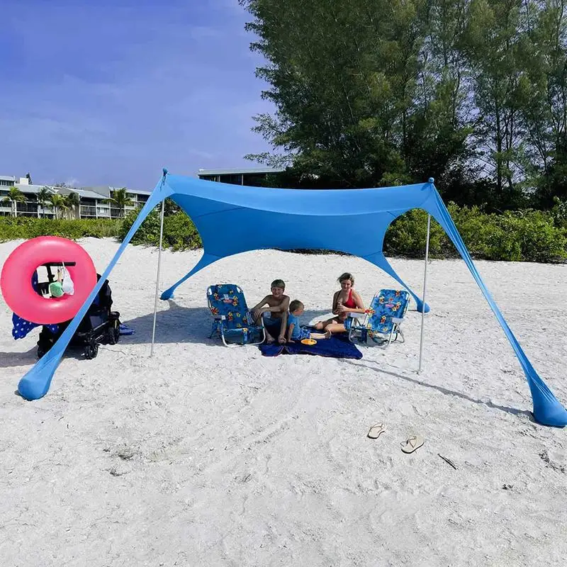 Family Beach Awning 2.1MX1.5X1.7M Ultralight Sun Shade Tent With Sandbag UV Portable Canopy For Outdoor Beach Fishing Camping