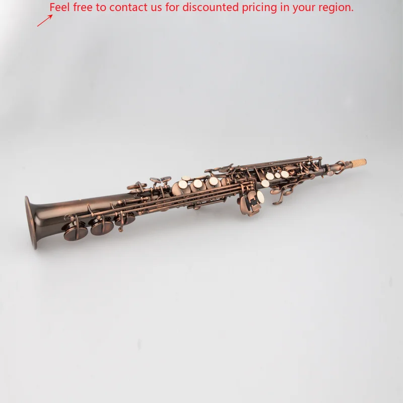 

Taishan Made In China Factory Instruments Wholesale Red Copper Plated Tone Bb Soprano Saxophone