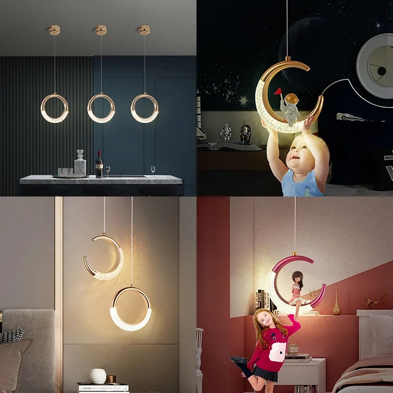 Nordic Star Moon lampade a sospensione a soffitto a Led lampadario a sospensione illuminazione di lusso per bambini camera dei bambini lampada da comodino per la casa