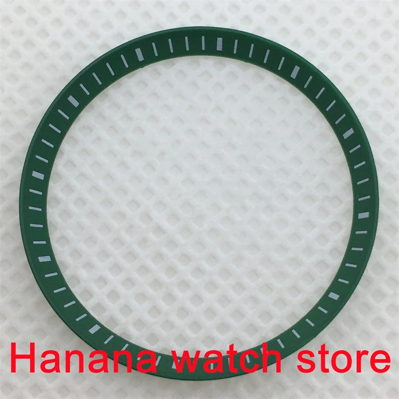 แหวนสีดำสีน้ำเงินส่วนของนาฬิกา30.2มม. * 26.8มม. * 2.7มม. สีเขียวขาวเหมาะสำหรับ SKX009 SKX007รุ่น NH35/NH36ตัวเรือนนาฬิกาผู้ชาย