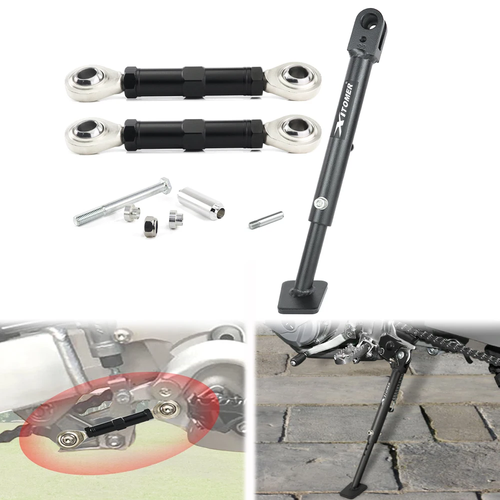 

For Kawasaki KLX230 KLX 230 2021 2022 2023 2024 Motorcycle Adjustable Kickstand Side Stand & Rear Suspension Lowering Links