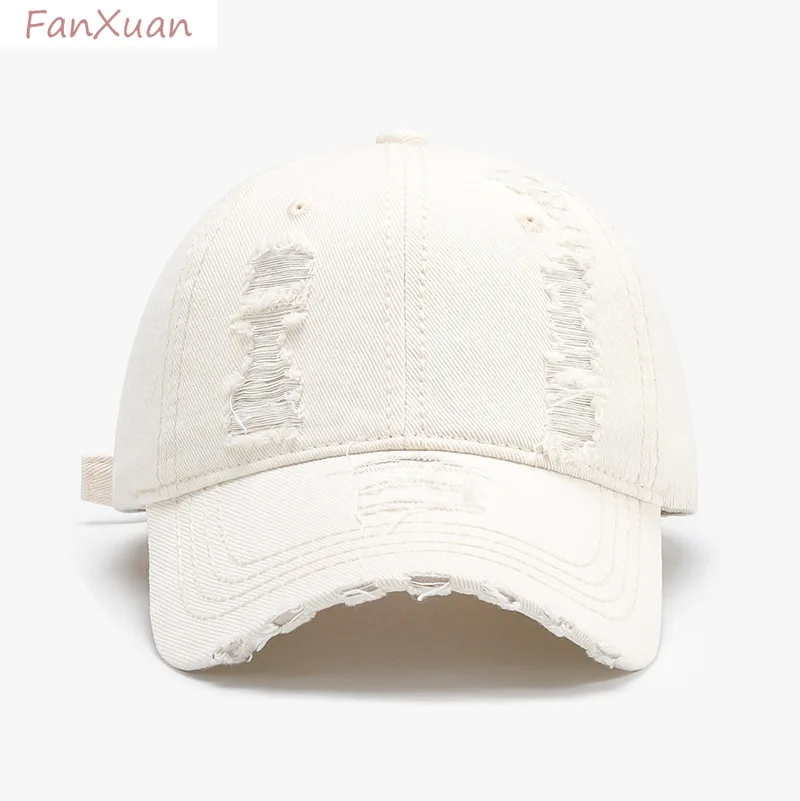 fashion denim baseball cap unisex solid color cotton soft top caps for women and men classic hats distressed